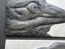 Load image into Gallery viewer, Raven Pair Concrete 3d Relief Art Tiles