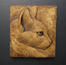 Load image into Gallery viewer, Rufus cat profile Egyptian Bastet Style  wall sculpture