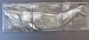 Blue Whale Concrete Sculpture Handmade Art Tile Limited Edition