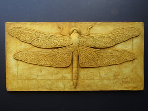 Dragonfly Concrete 12 x 6 Bas Relief Art Sculpture Tile