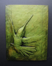 Load image into Gallery viewer, Hummingbird/Hovering Bas Relief Wall Art Sculpture Tile