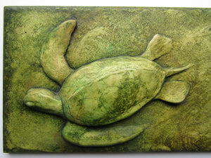 Gliding Sea Turtle Concrete  Art Tile #2