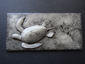 Gliding Sea Turtle Concrete  Art Tile #2