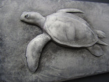 Load image into Gallery viewer, Swimming Green Sea Turtle Pair Concrete Bas Relief Art Tiles
