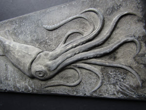 Squid Concrete Bas Relief Art Tile