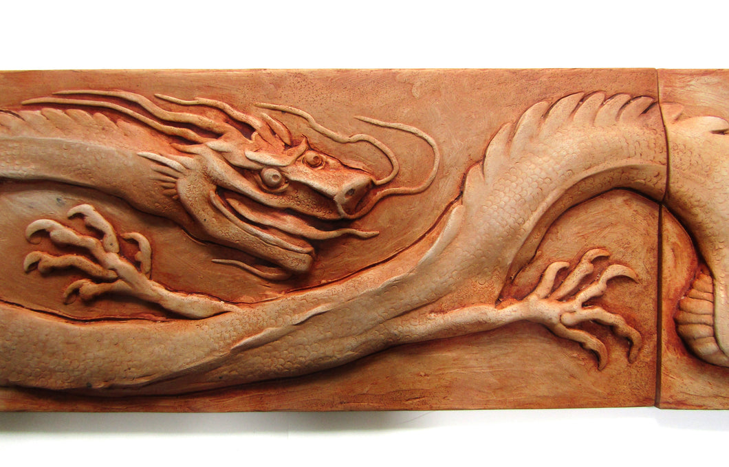 Chinese Dragon Two Panel Concrete Tile