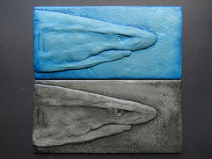 Reef Shark Concrete Bas Relief Art Tile