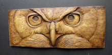 Load image into Gallery viewer, Great Horned Owl Portrait Relief Sculpture
