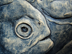 Piranha Fish Concrete Sculpture Tile