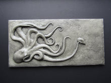 Load image into Gallery viewer, Octopus with Oyster Bas Relief Concrete Hand Made Art Tile
