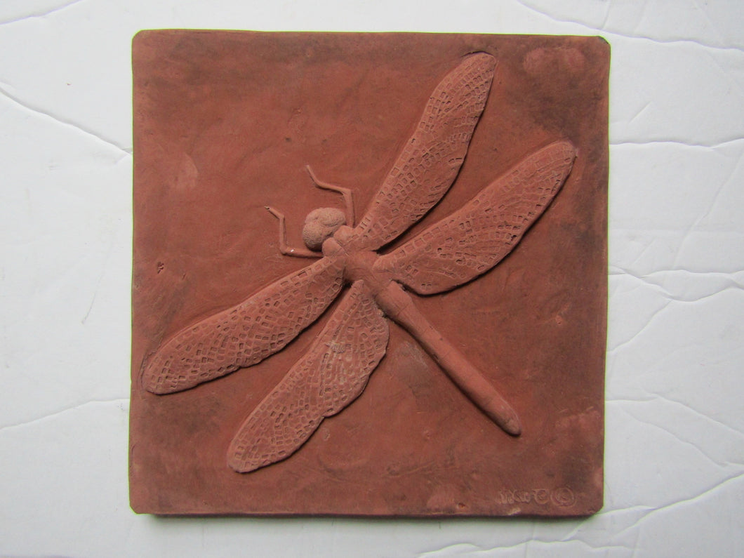 Dragonfly 6 x 6 inch Concrete Handmade Art Tile