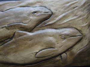 Porpoise Pair Concrete Art Tile