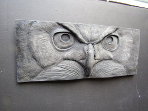 Great Horned Owl Portrait Relief Sculpture