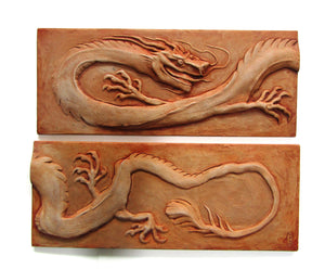 Chinese Dragon Two Panel Concrete Tile