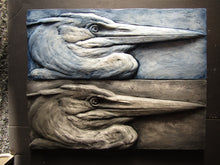 Load image into Gallery viewer, Great Blue Heron Pair Concrete   Sculpture Tiles
