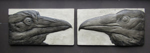 Raven Pair Concrete 3d Relief Art Tiles