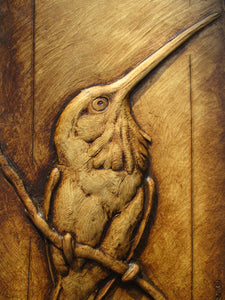 Limited Edition Hummingbird Relief Sculpture 'Tiny Warrior'