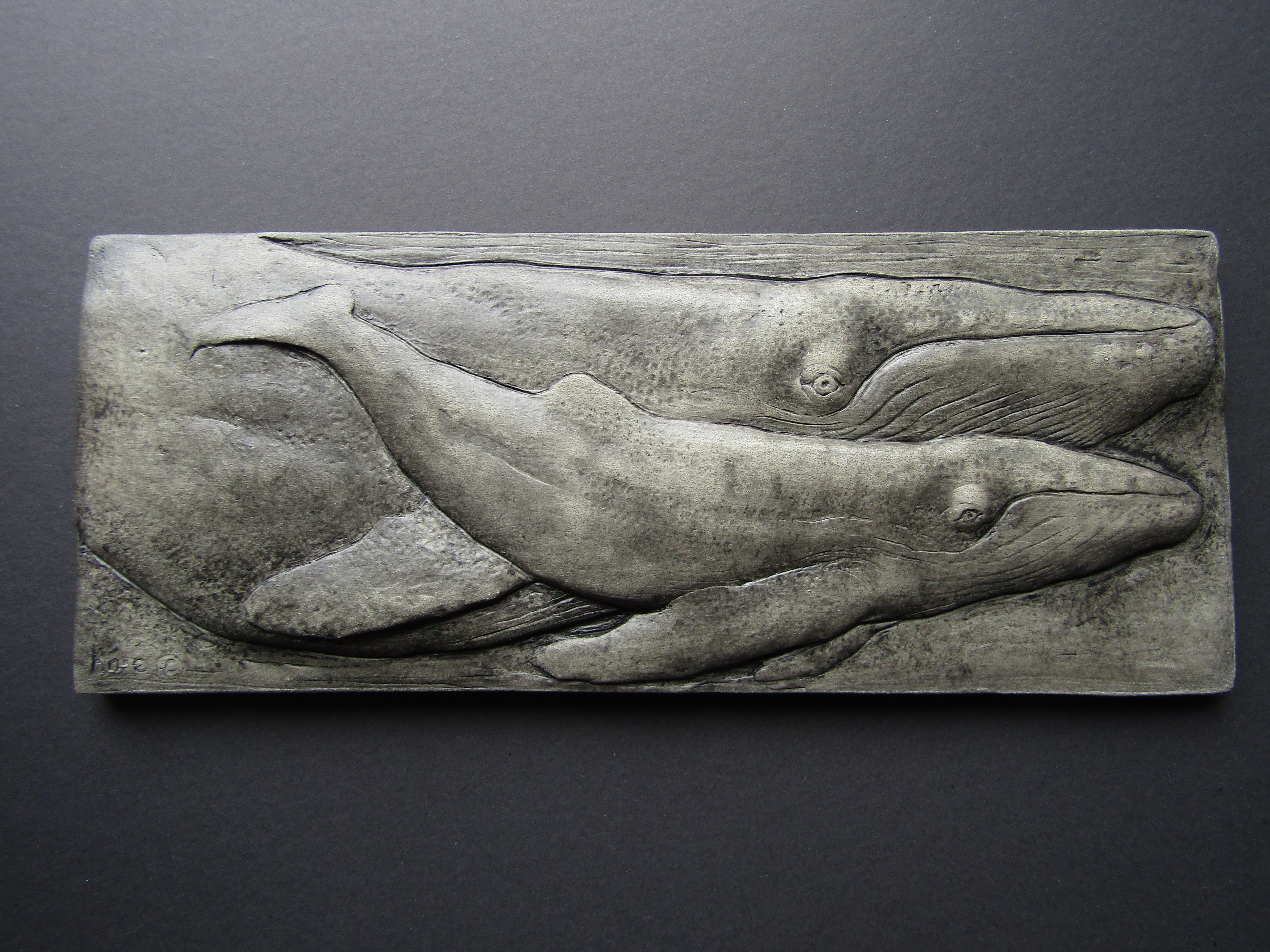 Humpback Whale Concrete Sculpted store Picture Tile Kitchen Back Splash Water Feature