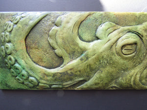 Octopus Portrait Relief Sculpture Art Tile