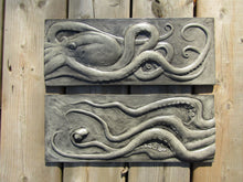 Load image into Gallery viewer, Octopus With Snail Large Hand Made Two Panel Concrete Tile
